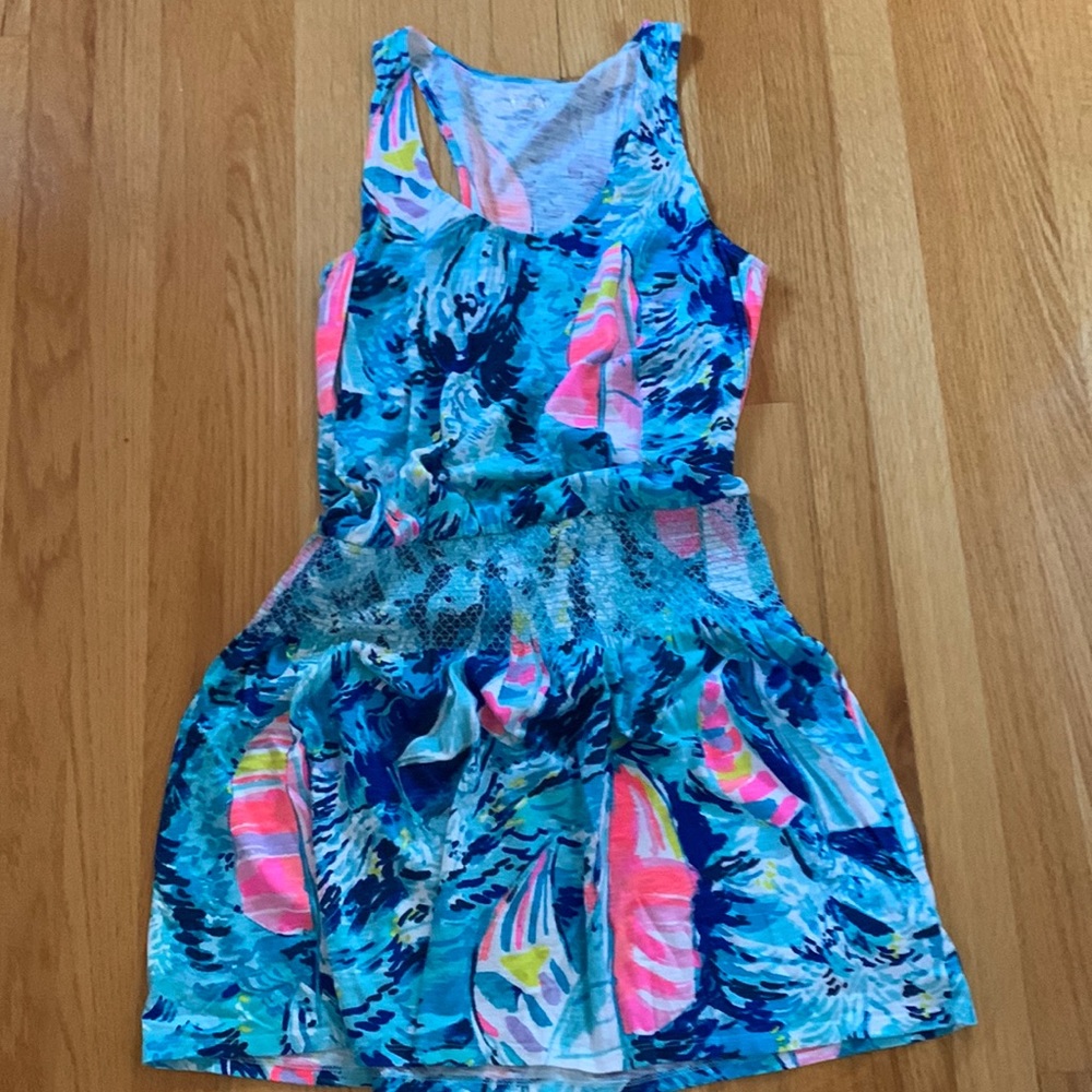 Lilly Pulitzer racer back dress in sailboat print